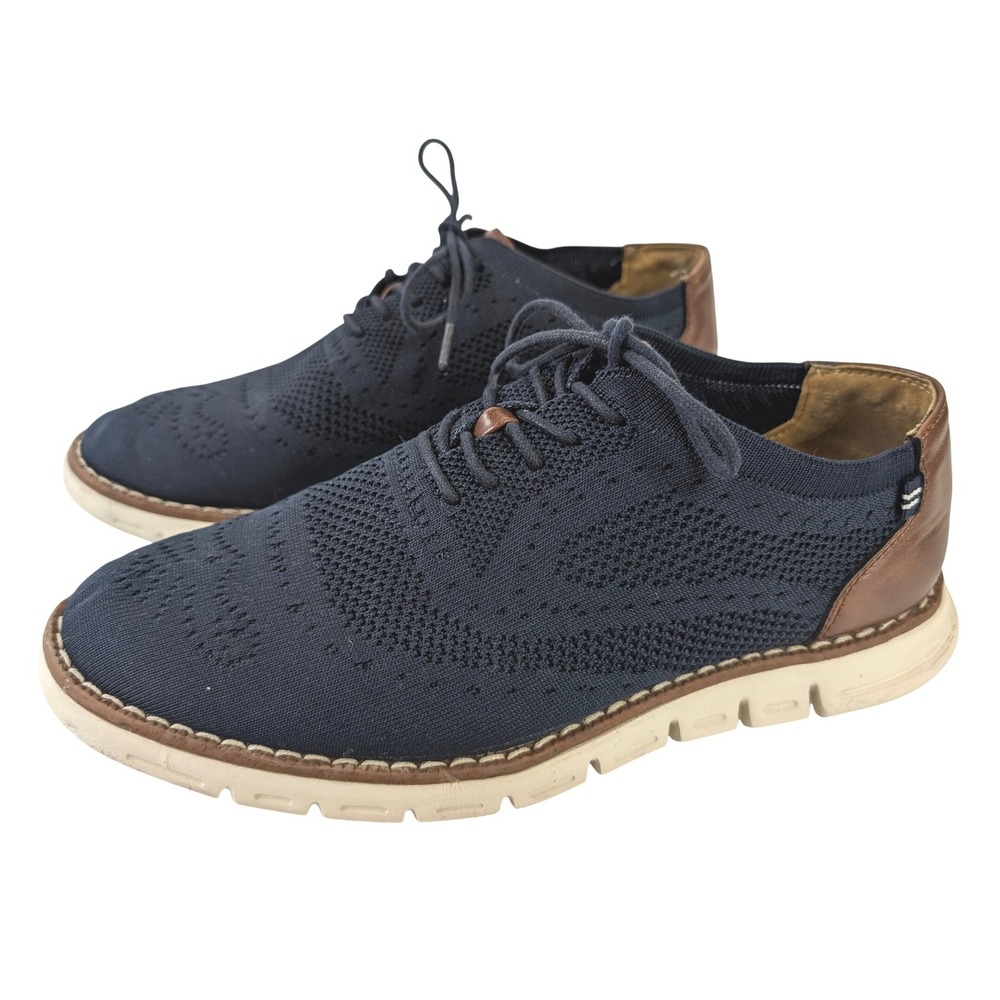 Nautica Wrenwood 3 Knit Oxford‎ Shoe Mens 10 Blue Lace Up Business Casual Preppy